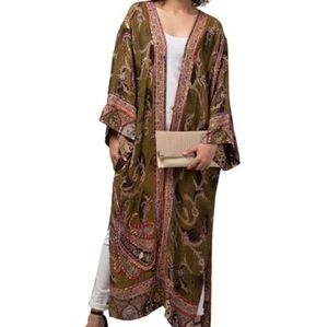 Ayka Orion Green Kimono duster
